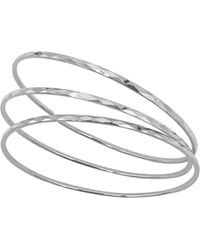 Adornia - Hammered 3mm Bangle Set - Lyst