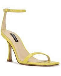 Nine West Leather Yess Ankle Strap Dress Sandals in Red Patent (Red) - Lyst