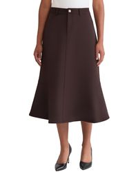Jones New York - Fly Front Flared Midi Skirt - Lyst