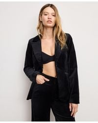 GOOD AMERICAN - Long Sleeve Velvet Sculpted Blazer - Lyst