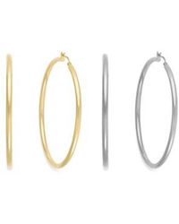 INC International Concepts - Inc International Concepts Slim 1 3 4 3 Hoop Earrings In Tone Or Silver Tone Created For Macys - Lyst