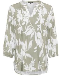 Olsen - Pure Viscose 3/4 Sleeve Abstract Floral Tunic Blouse - Lyst