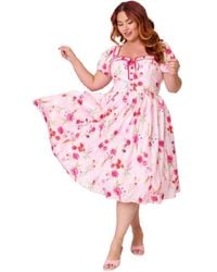 Unique Vintage - Plus Size 1940s Sweetheart Button Front Swing Dress - Lyst