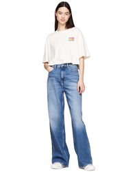 Tommy Hilfiger - Oversized Cropped Summer Flag T-shirt - Lyst