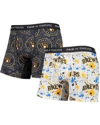Pair of Thieves - White And Navy Milwaukee Brewers Super Fit 2-pack Boxer Briefs Set - Lyst