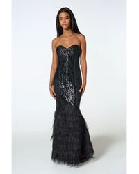 Bebe - Sequin Feather Gown - Lyst