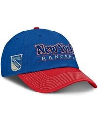 Fanatics - Blue/red New York Rangers Heritage Home Ice Two-tone Adjustable Hat - Lyst