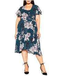 City Chic - Plus Size Blossom Short Sleeve Dress - Lyst