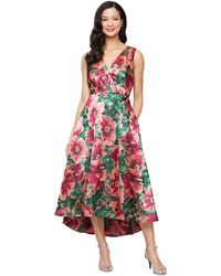 Sl Fashions - High-low Jacquard Fit & Flare Dress - Lyst