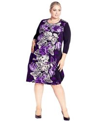 Avenue - Plus Size Chelsea Placement Dress - Lyst