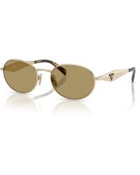 Prada - Oval Metal Sunglasses Pr D57s - Lyst