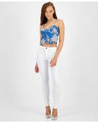 Guess - Maia Printed Sleeveless Corset Top Mid Rise Skinny Jeans - Lyst