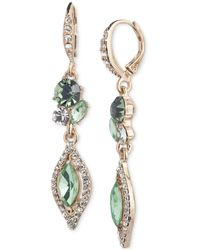 Givenchy - Gold-tone Pave & Color Crystal Double Drop Earrings - Lyst