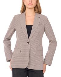 1.STATE - Peak Lapel Button Front Small Check Blazer - Lyst