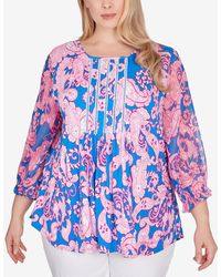 Ruby Rd. - Plus Size Bright Paisley Knit Top - Lyst