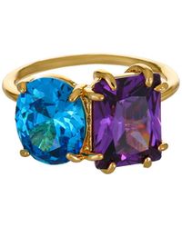 Ettika - 18k Gold Plated Brass Multi Stone Cubic Zirconia Ring - Lyst