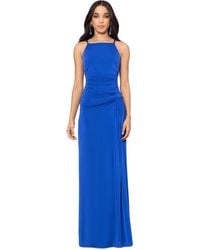 Betsy & Adam - Petite Ruched Gown - Lyst