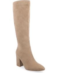 Journee Collection - Ameylia Block Heel Knee High Dress Boots - Lyst