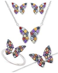 Macy's - Gemstone Butterfly Statement Ring Earrings Necklace Bracelet Jewelry Collection In Sterling Silver - Lyst