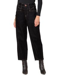 Democracy - "ab" Solution Skyrise Barrel-leg Spliced-side-panel Jeans - Lyst