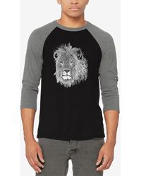 LA Pop Art - Raglan Baseball Word Art Lion T-shirt - Lyst
