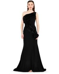 Amiri - Organza Ruffle Detail Mermaid Crepe Gown - Lyst