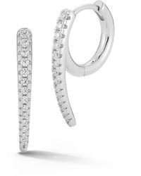 Rachel Zoe - 14k Gold Plated Sterling Pave Curve huggie Hoop Earrings - Lyst