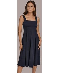 Donna Karan A-line Halter Dress in Brown | Lyst