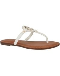 Tommy Hilfiger - Litzy Logo T-strap Flat Sandals - Lyst