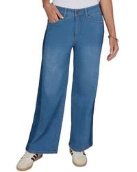 Ruby Rd. - Petite Pull-on Wide-leg Two-tone Jeans - Lyst