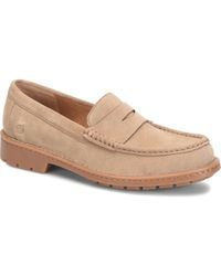 Born - Langley Suede Leather Slip On Penny Loafers - Lyst
