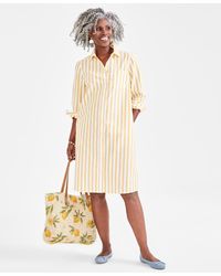 Style & Co. - Cotton Striped Shirtdress - Lyst