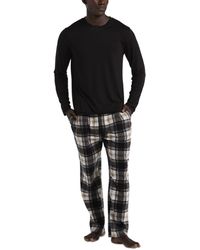 Perry Ellis - Solid Shirt & Buffalo Plaid Pajama Set - Lyst