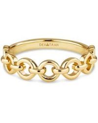 DEVATA - Cable Link Ring In Plated Sterling Silver Size 7 - Lyst