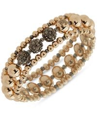 Karl Lagerfeld - 3-pc. Set Pave Fireball & Logo Beaded Stretch Bracelets - Lyst