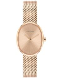 Calvin Klein - Euphoria Tone Stainless Steel Mesh Bracelet Watch - Lyst