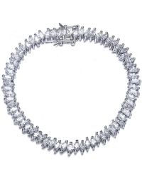 Genevive Jewelry - Sterling Silver Gold Plated Stacked Bracelet - Lyst