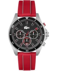 Lacoste - Mainsail Red Silicone Strap Watch - Lyst