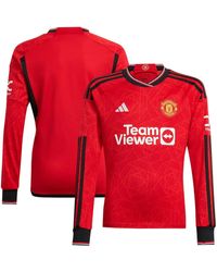 adidas - Manchester United 2023/24 Home Replica Long Sleeve Jersey - Lyst