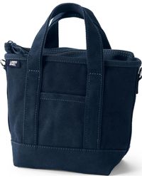 Lands' End - Small Solid Color 3 Pocket Zip Top Canvas Tote Bag - Lyst