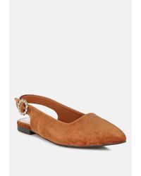 LONDON RAG - Dolan Velvet Slingback Flat Sandals - Lyst