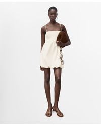 Mango - Balloon-effect Embroidered Dress - Lyst