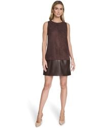 Calvin Klein - Crewneck Short Shift Dress - Lyst