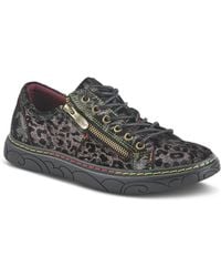 L'ARTISTE - L Artiste S Danli-cheeta Hand Painted Leather Platform Sneakers - Lyst
