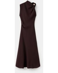 Mango - Asymmetrical Neck And Metallic Detail Dress - Lyst