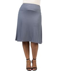 24seven Comfort Apparel - Plus Size A Line Elastic Waist Skirt - Lyst