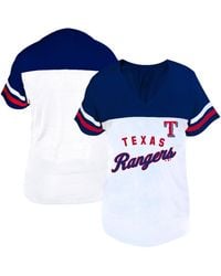 Fanatics - Profile White/royal Texas Rangers Plus Size Two-stripe V-neck T-shirt - Lyst