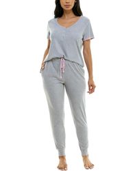 Roudelain - 2-pc. Waffle-knit Henley jogger Pajamas Set - Lyst
