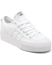 adidas all white platform sneakers
