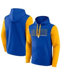 Fanatics - Royal/gold Los Angeles Rams Outline Pullover Hoodie - Lyst